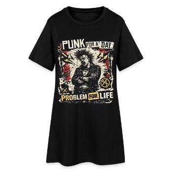 Punk Pour Un Jour - Robe T-shirt Femme - noir - Devant