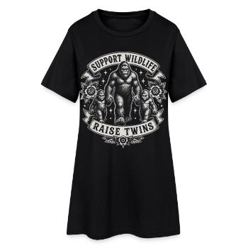 Soutenez la Vie Sauvage : Élevez des Jumeaux - Robe T-shirt Femme - noir - Devant