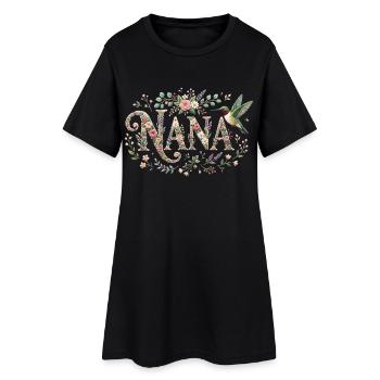Grand-mère du colibri à gorge rubis - Robe T-shirt Femme - noir - Devant