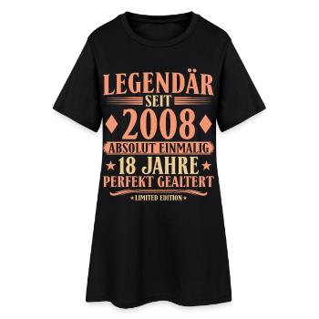 2008 Geboren - Absolut Einmalig 18. Geburtstag - Frauen T-Shirt-Kleid - Schwarz - Vorne