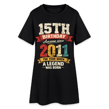 15 Ans Anniversaire Légende 2011 - Vintage - Robe T-shirt Femme - noir - Devant