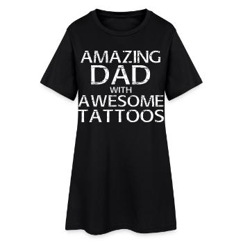 Papa tatoué et tatoué super cadeau de père drôle - Robe T-shirt Femme - noir - Devant