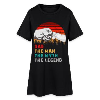 Papa L’Homme Le Mythe La Légende Drôle Cadeau - Robe T-shirt Femme - noir - Devant