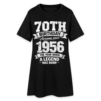 70th Birthday 1956 Legend Vintage Design - Women’s T-Shirt Dress - black - Front