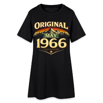 60. Geburtstag Geschenk Original Mai 1966 - Frauen T-Shirt-Kleid - Schwarz - Vorne