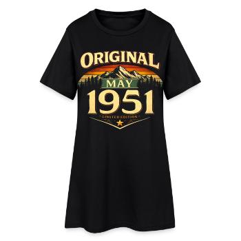 Cadeau du 75e anniversaire Original mai 1951 - Robe T-shirt Femme - noir - Devant