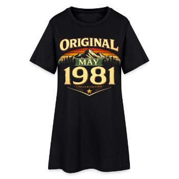 45th Birthday Gift Original May 1981 - Women’s T-Shirt Dress - black - Front