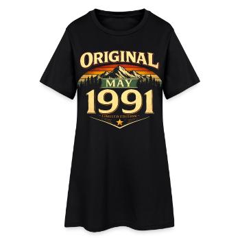Cadeau du 35e anniversaire Original mai 1991 - Robe T-shirt Femme - noir - Devant