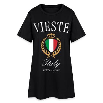 Couronne d’armoiries Vieste Italie – Souvenir de voyage - Robe T-shirt Femme - noir - Devant