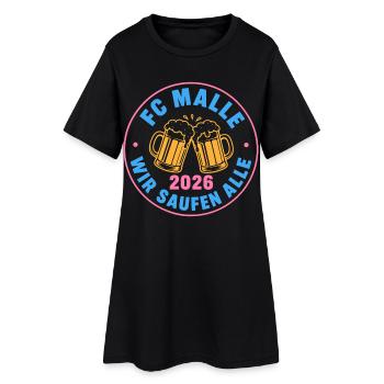 Malle 2026 FC Malle wir saufen alle - Frauen T-Shirt-Kleid - Schwarz - Vorne