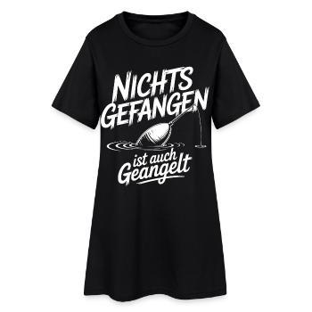 Nichts Gefangen Ist auch Geangelt - Frauen T-Shirt-Kleid - Schwarz - Vorne