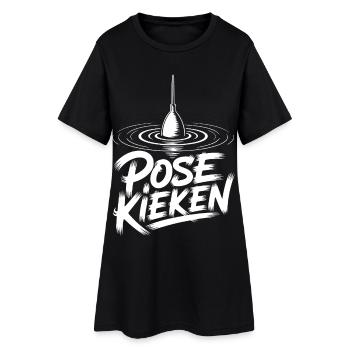 Conception de la posture du pêcheur - Robe T-shirt Femme - noir - Devant