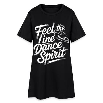 Feel the line dance spirit - Women’s T-Shirt Dress - black - Front
