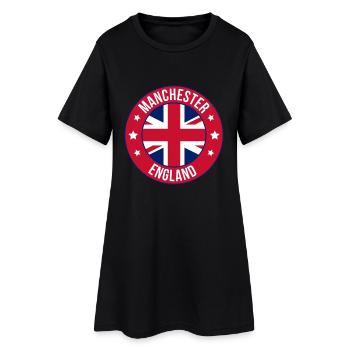 Emblem der Manchester-Flagge-Rundel - Frauen T-Shirt-Kleid - Schwarz - Vorne