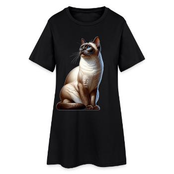 Siamese cat - Women’s T-Shirt Dress - black - Front