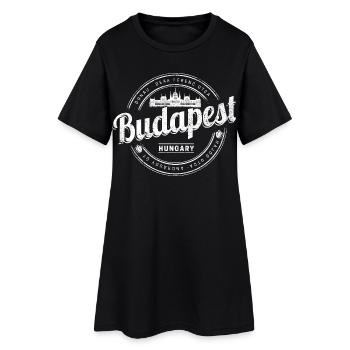 Budapest in Ungarn mit Parlament und Paprika - Frauen T-Shirt-Kleid - Schwarz - Vorne