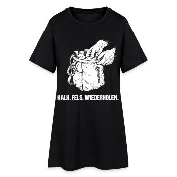 Klettern Bouldern Chalkbag Chalk - Frauen T-Shirt-Kleid - Schwarz - Vorne
