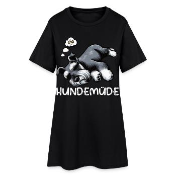 Hundemüde Schnauzer Riesenschnauzer Schnauzerhund - Frauen T-Shirt-Kleid - Schwarz - Vorne