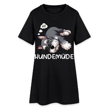 Hundemüde Schnauzer Riesenschnauzer Schnauzerhund - Frauen T-Shirt-Kleid - Schwarz - Vorne