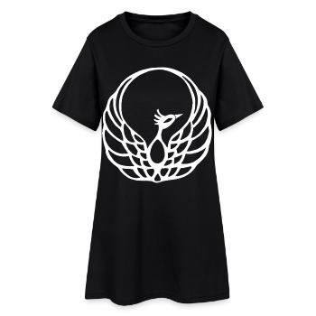 Weißer Phönix - Frauen T-Shirt-Kleid - Schwarz - Vorne