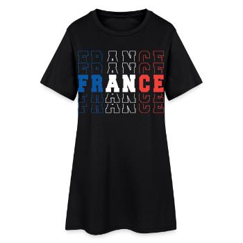 France Football Fan Drapeau Bleu Blanc Rouge Sport - Robe T-shirt Femme - noir - Devant