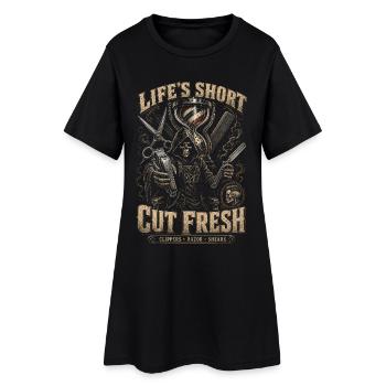 Barber Barbier coupé frais - Robe T-shirt Femme - noir - Devant