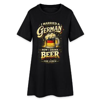 Married to a German - Women’s T-Shirt Dress - black - Front