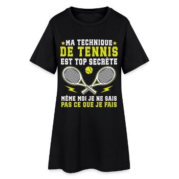 Ma Technique De Tennis Pour Joueur De Tennis - Robe T-shirt Femme - noir - Devant