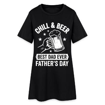 CHILL & BEER BEST DAD’S EVER Logo de la fête des pères - Robe T-shirt Femme - noir - Devant