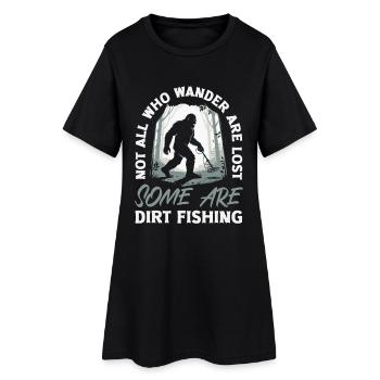 Bigfoot Probes Dirt Fishing Metal Detector - Women’s T-Shirt Dress - black - Front