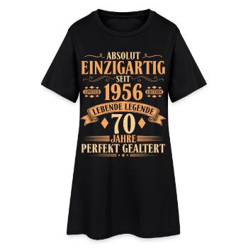 Einzigartig seit 1956 - 70. Geburtstag Vintage - Frauen T-Shirt-Kleid - Schwarz - Vorne