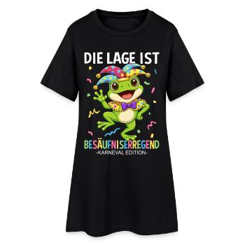 Die Lage Ist Besäufniserregend Karneval Frosch - Frauen T-Shirt-Kleid - Schwarz - Vorne