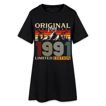 Cadeau du 35e anniversaire Original mai 1991 - Robe T-shirt Femme - noir - Devant