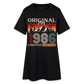 Cadeau de 40e anniversaire Original mai 1986 - Robe T-shirt Femme - noir - Devant