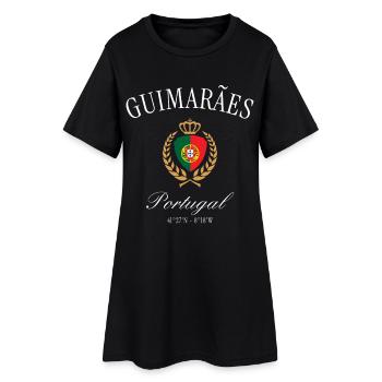 Guimarães Portugal Wappen Krone – Reise Souvenir - Frauen T-Shirt-Kleid - Schwarz - Vorne