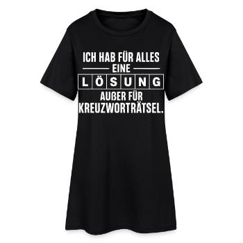 Kreuzworträtsel Lustig Rentner Rätsel - Frauen T-Shirt-Kleid - Schwarz - Vorne