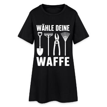 Wähle Deine Waffe Garten Werkzeug Shirt - Frauen T-Shirt-Kleid - Schwarz - Vorne