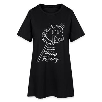 Juste une fille qui adore le passe-temps de monture | Équitation | - Robe T-shirt Femme - noir - Devant