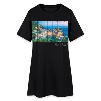 Vernazza Cinque Terre in La Spezia Retro Italien - Frauen T-Shirt-Kleid - Schwarz - Vorne