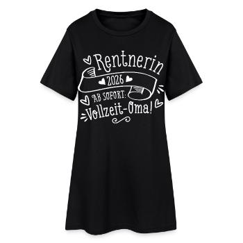Rentnerin 2026 Vollzeit Oma Geschenk Rente - Frauen T-Shirt-Kleid - Schwarz - Vorne