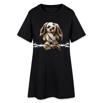 Dark Aesthetics Peluches Jouet Mou Mou Barbelé - Robe T-shirt Femme - noir - Devant