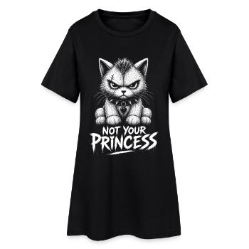 Not Your Princess – Anti Princess Cat - Women’s T-Shirt Dress - black - Front
