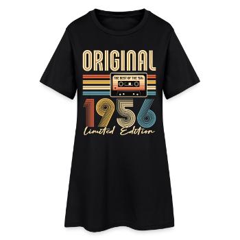 70e anniversaire, 70 ans, original 1956 - Robe T-shirt Femme - noir - Devant