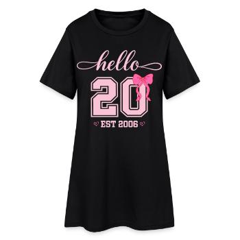 Bonjour 20 Est 2006 Design d’anniversaire féminin - Robe T-shirt Femme - noir - Devant