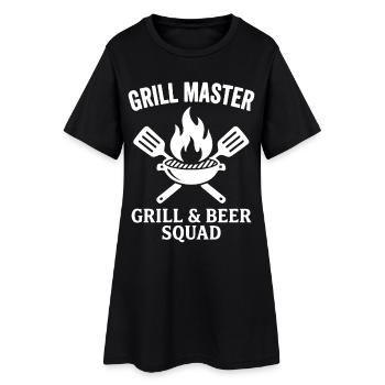 GRILL MASTER GRILL & BEER SQUAD BBQ Profi - Frauen T-Shirt-Kleid - Schwarz - Vorne