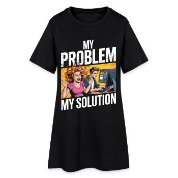 Print Designer My Problem My Pictogram Dad Mom - Women’s T-Shirt Dress - black - Front