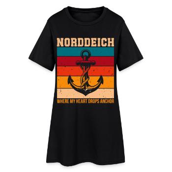 NORDDEICH WHERE MY HEART IS ANCHORED Funny - Women’s T-Shirt Dress - black - Front