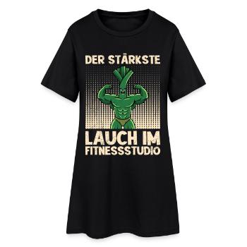 Gewichtheben DER STÄRKSTE LAUCH IM FITNESSSTUDIO - Frauen T-Shirt-Kleid - Schwarz - Vorne