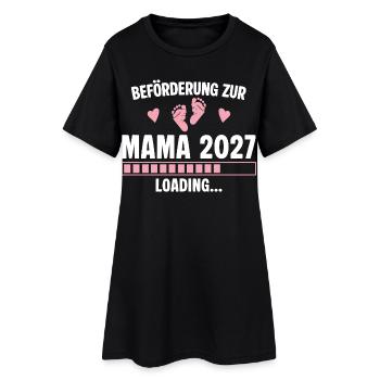 Beförderung zur Mama 2027 - Loading Schwanger - Frauen T-Shirt-Kleid - Schwarz - Vorne