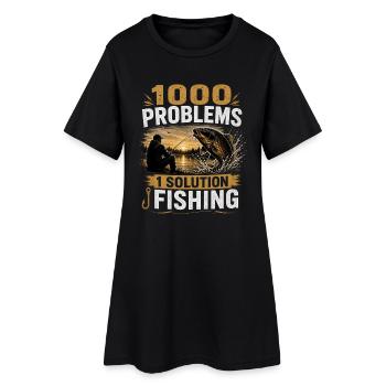 1000 problèmes 1 Solution Conception de la pêche à la carpe - Robe T-shirt Femme - noir - Devant